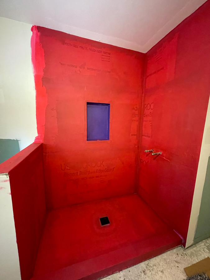 Surface Preparation for tile installation such as waterproofing and underlayment installation