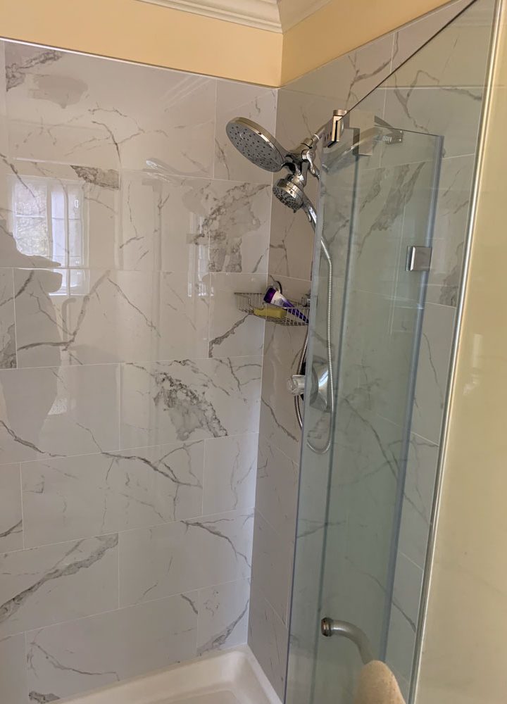 Bathroom Remodeling showing shower fixture installed